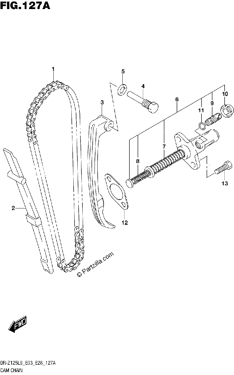 Diagrama de 127A CAM CHAIN