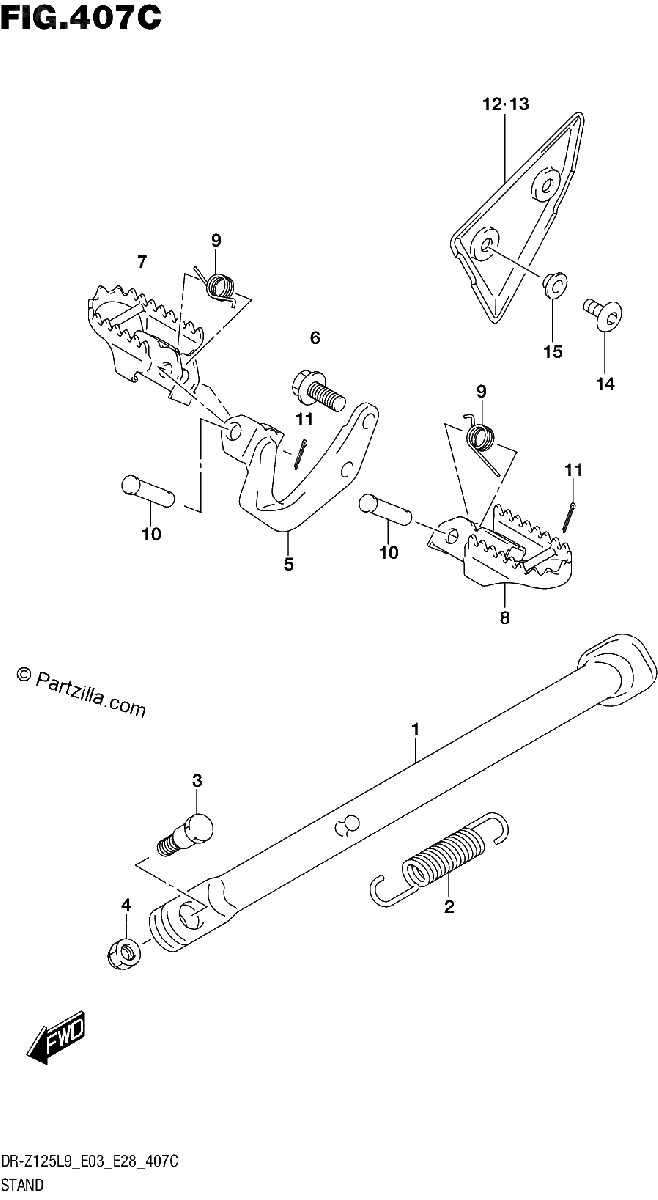 Diagrama de 407C STAND DR Z125LL9 E28