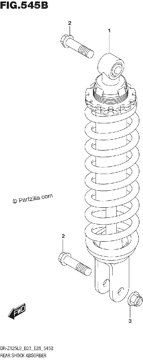 Diagrama de 545B REAR SHOCK ABSORBER DR Z125LL9 E03