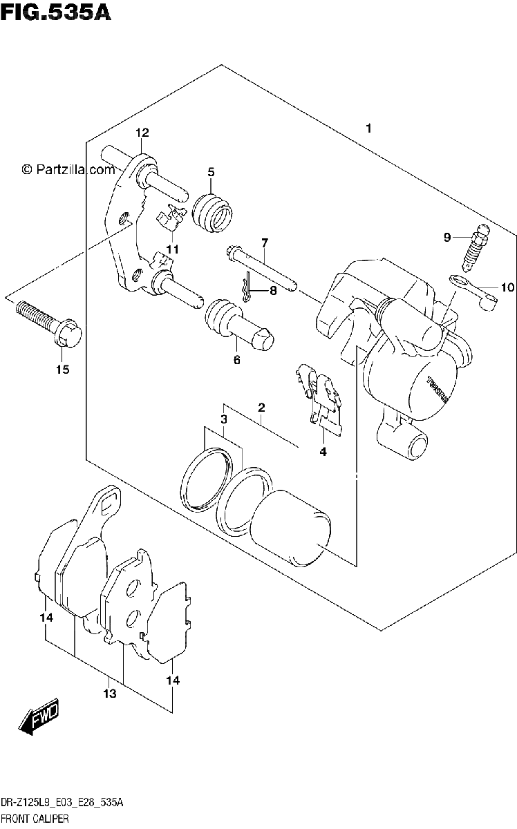 Diagrama de FRONT CALIPER DR Z125LL9 E03