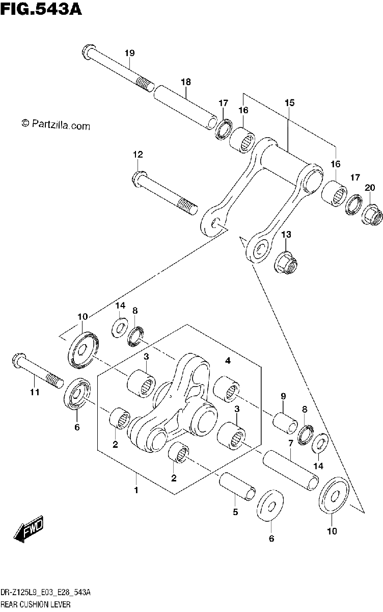 Diagrama de REAR CUSHION LEVER