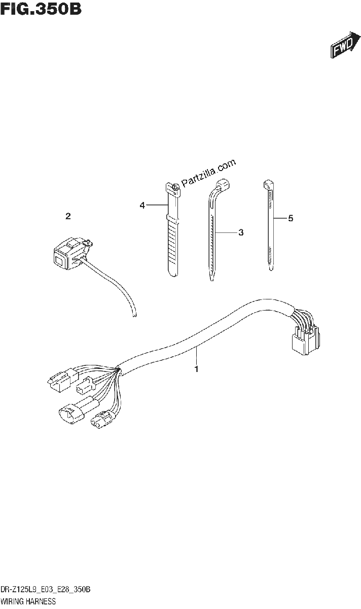Diagrama de WIRING HARNESS DR Z125LL9 E03