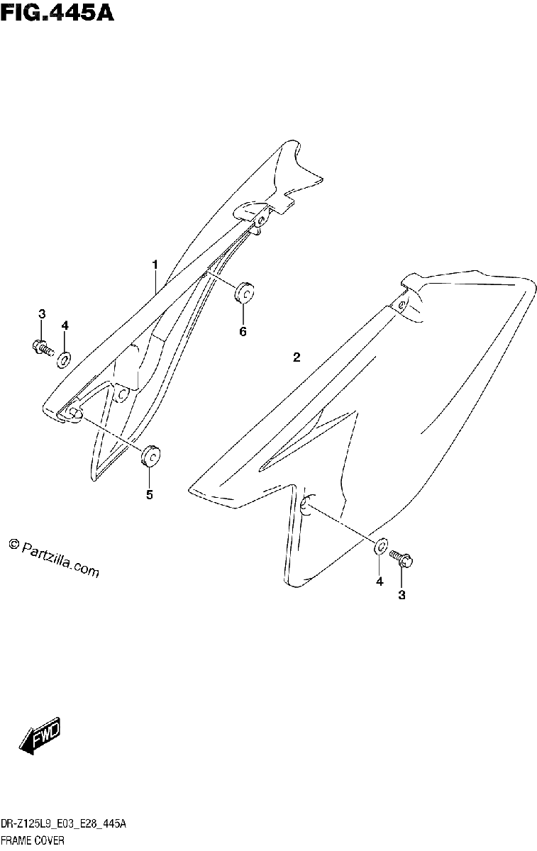 Diagrama de 445A FRAME COVER