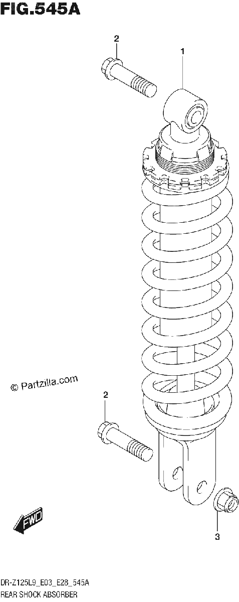 Diagrama de 545A REAR SHOCK ABSORBER DR Z125L9 E28