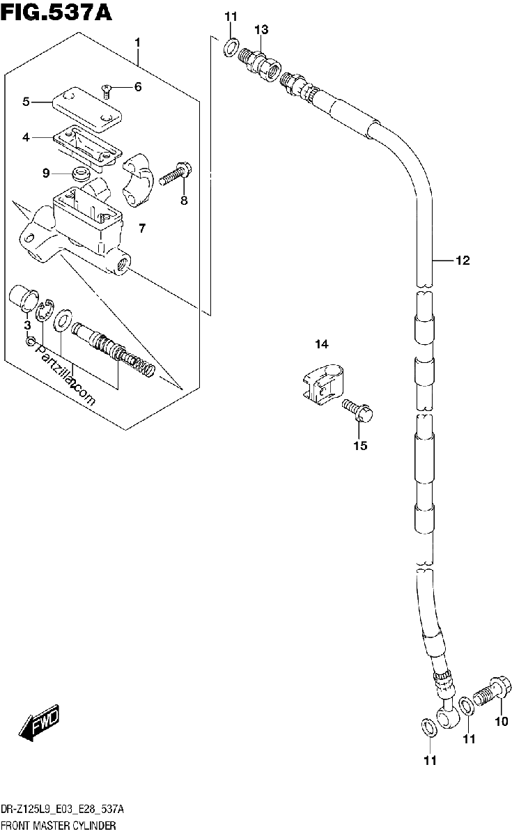 Diagrama de FRONT MASTER CYLINDER DR Z125LL9 E03