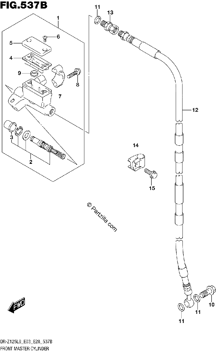 Diagrama de FRONT MASTER CYLINDER DR Z125LL9 E28