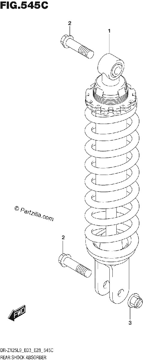 Diagrama de REAR SHOCK ABSORBER DR Z125LL9 E28
