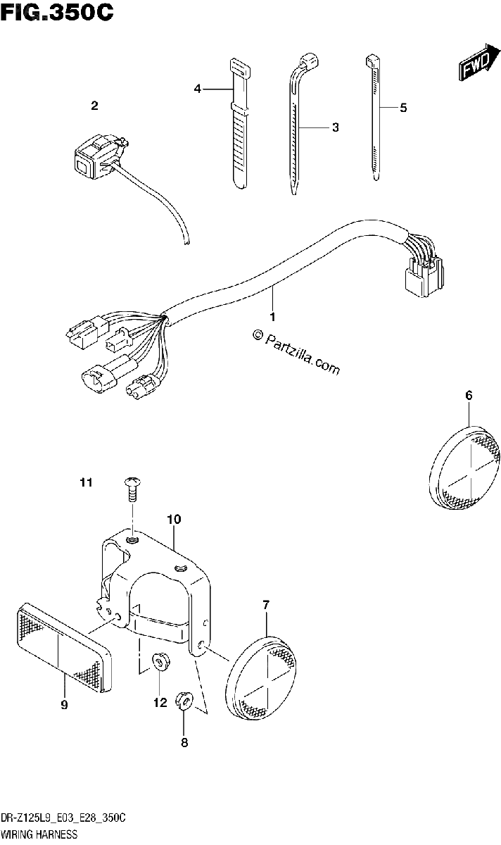 Diagrama de WIRING HARNESS DR Z125LL9 E28