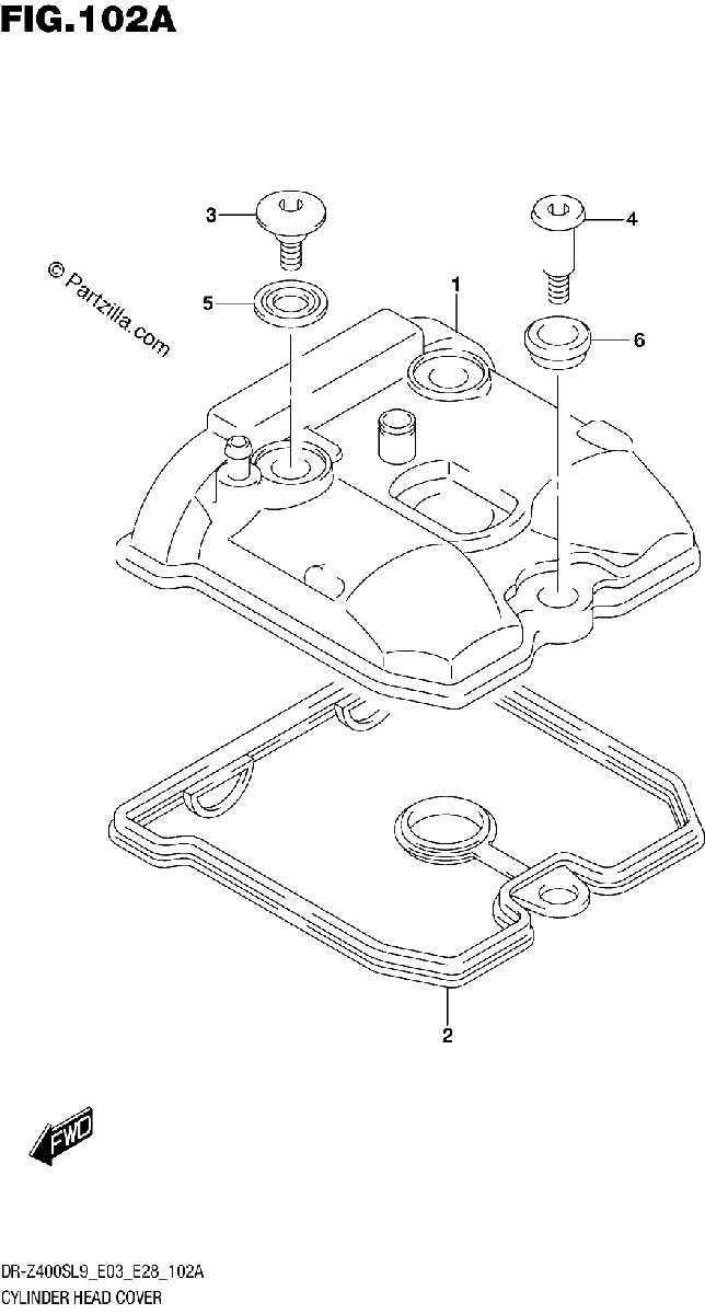 Diagrama de 102A CYLINDER HEAD COVER