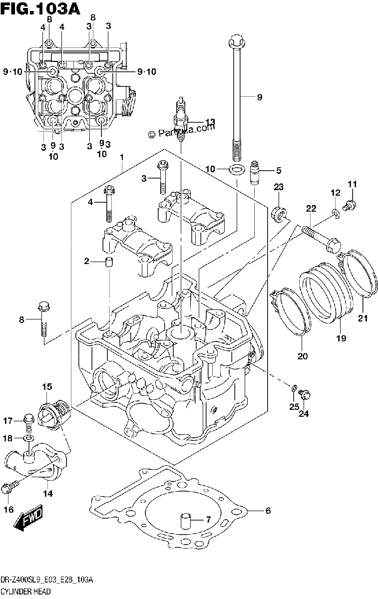 Diagrama de 103A CYLINDER HEAD