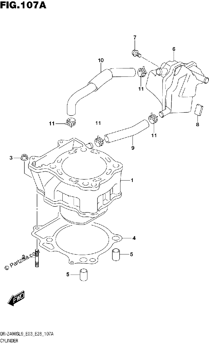 Diagrama de 107A CYLINDER