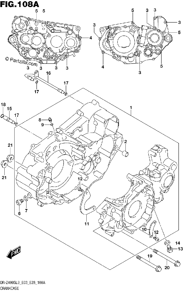 Diagrama de 108A CRANKCASE