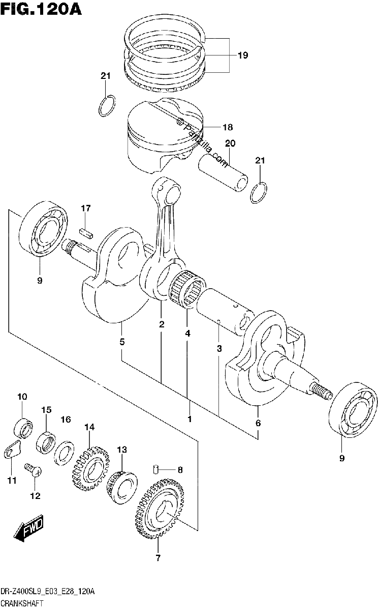 Diagrama de 120A CRANKSHAFT