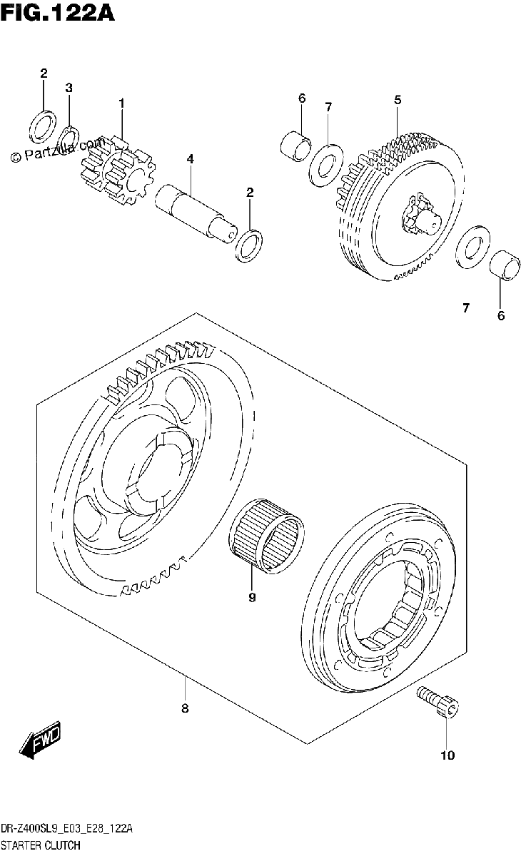 Diagrama de 122A STARTER CLUTCH
