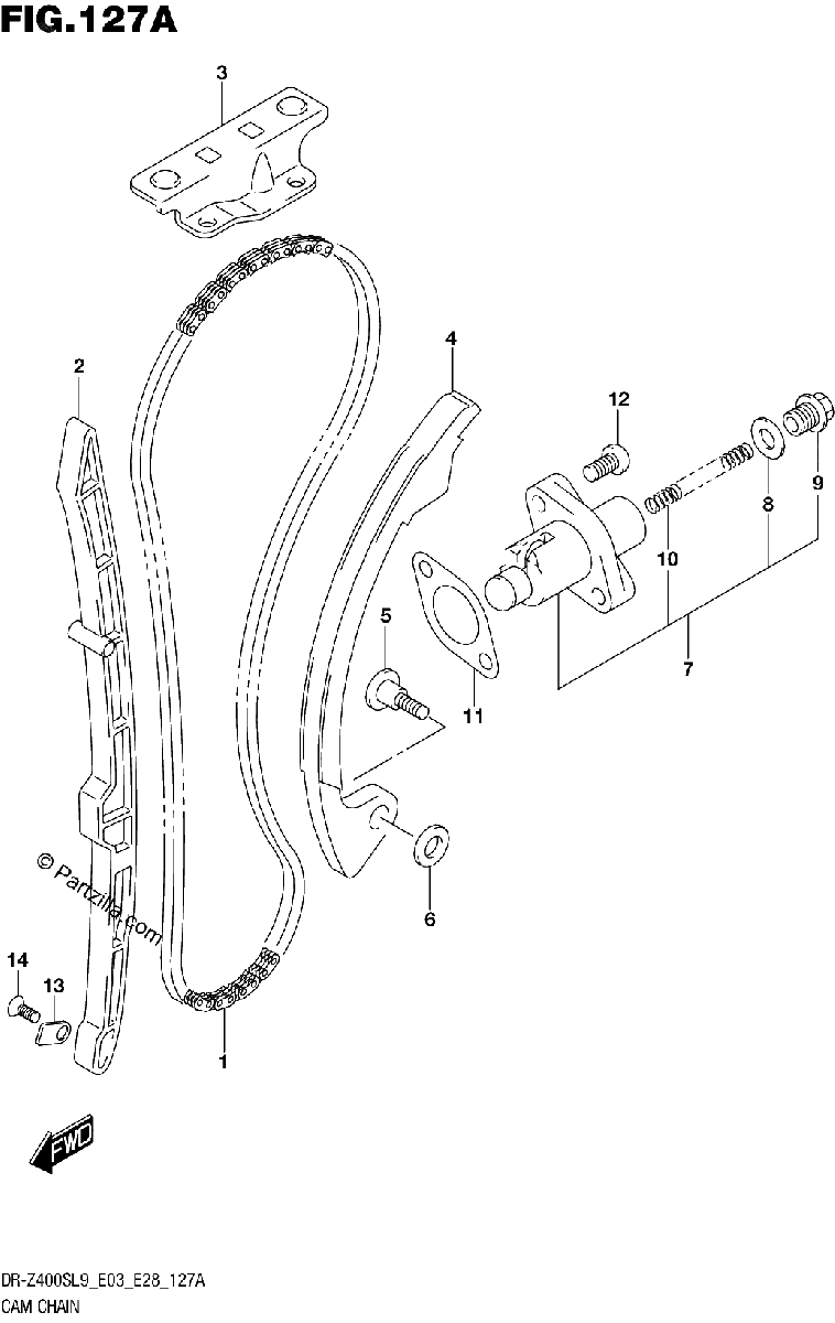 Diagrama de 127A CAM CHAIN