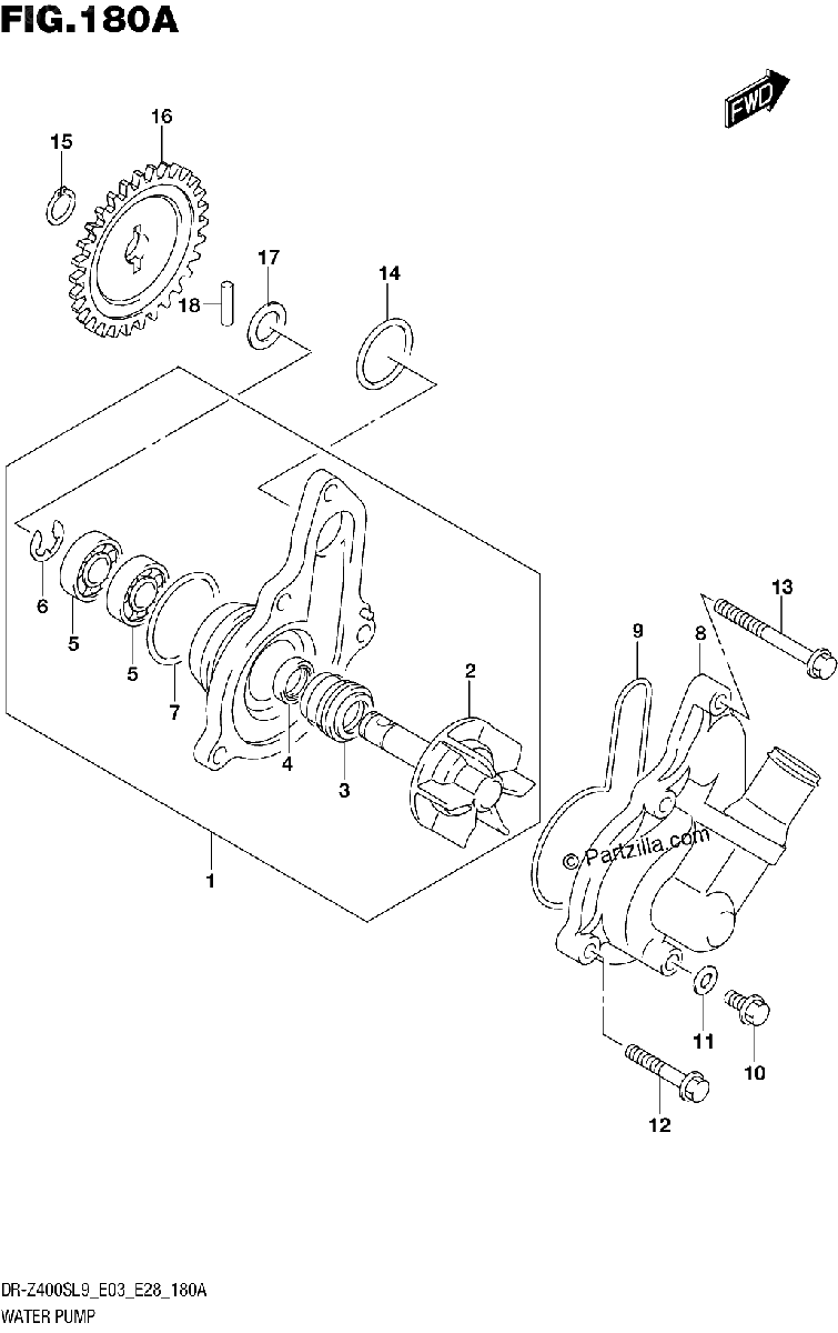 Diagrama de 180A WATER PUMP