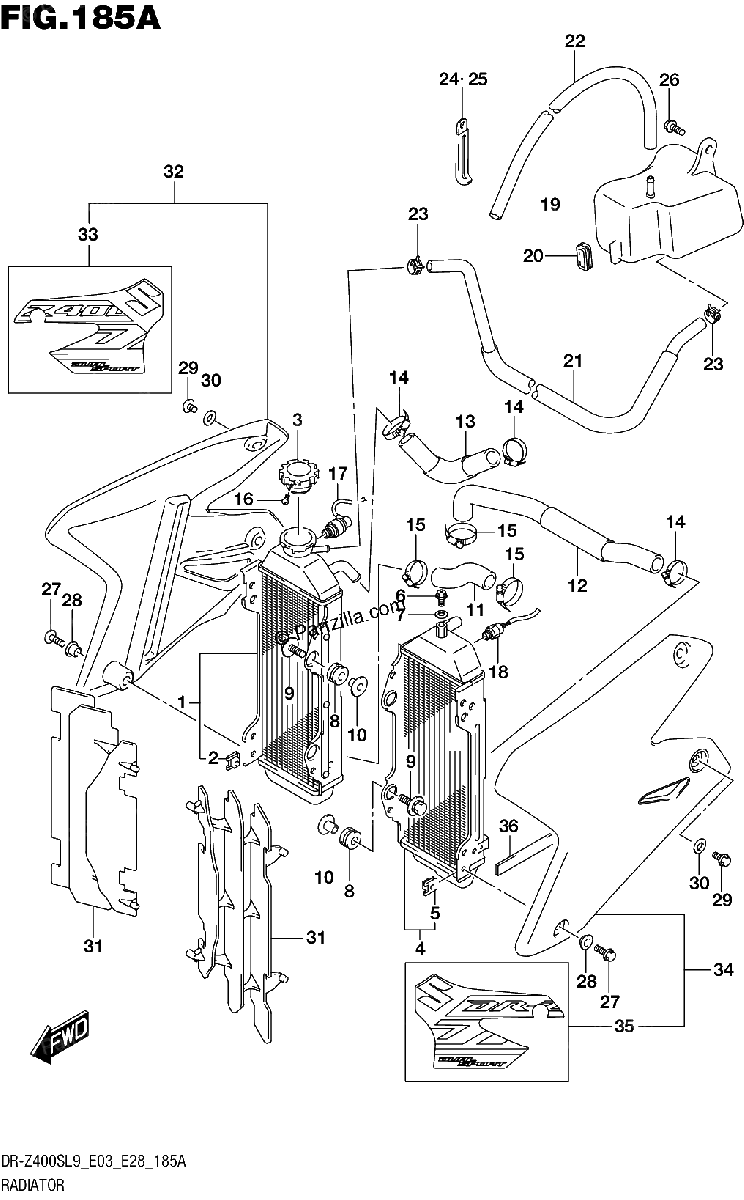 Diagrama de 185A RADIATOR