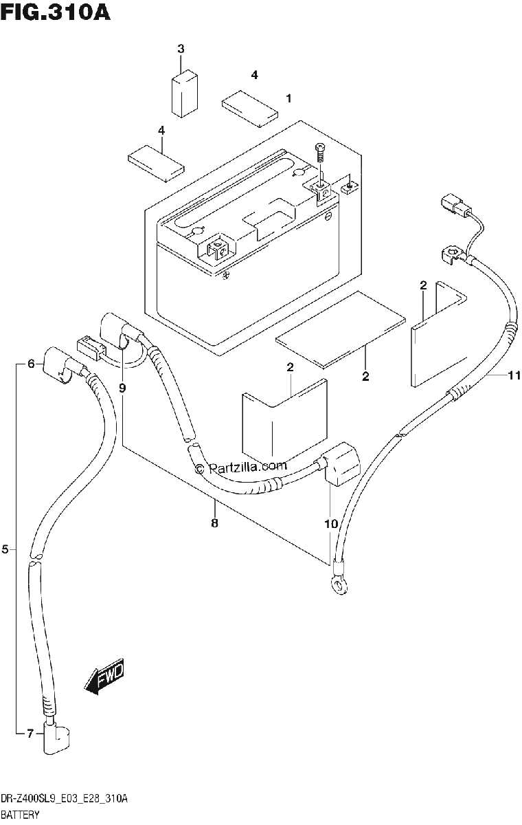 Diagrama de 310A BATTERY