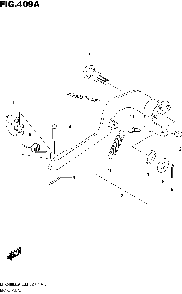 Diagrama de 409A BRAKE PEDAL