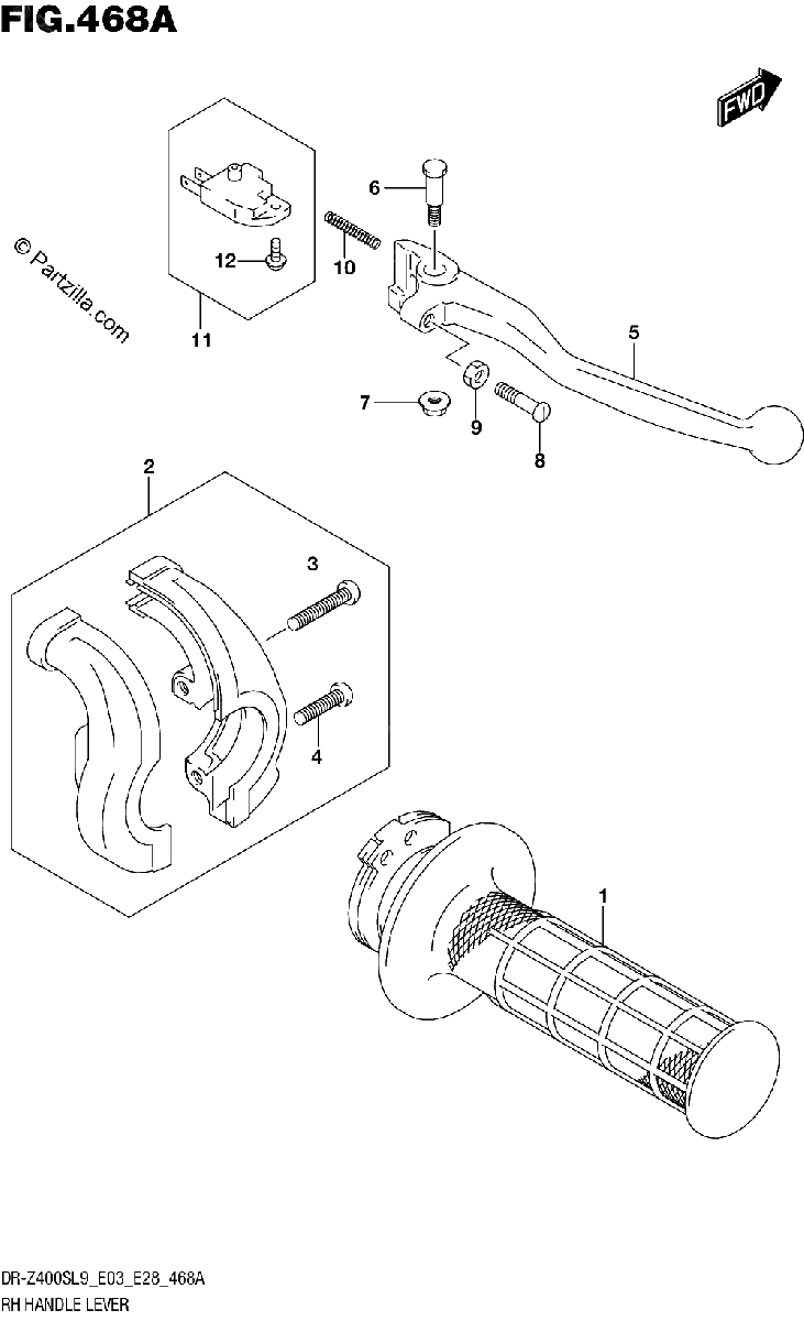 Diagrama de 468A RH HANDLE LEVER