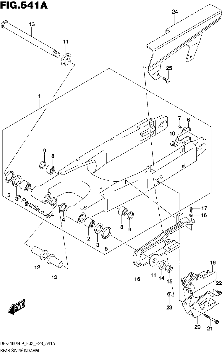 Diagrama de 541A REAR SWINGINGARM