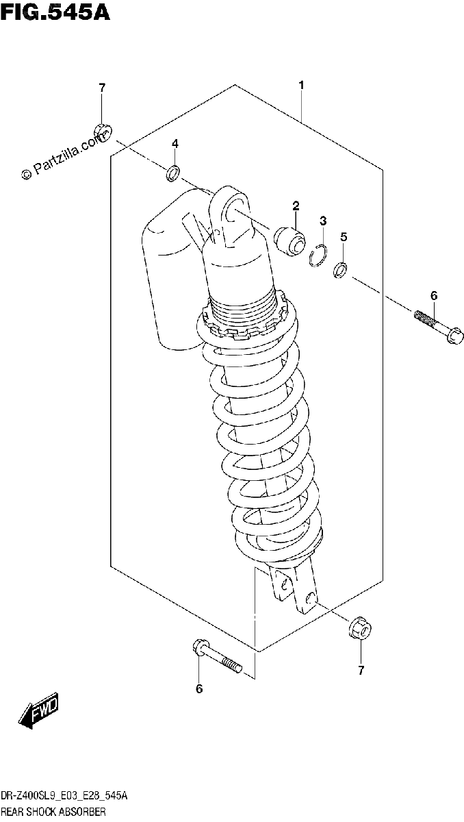 Diagrama de 545A REAR SHOCK ABSORBER