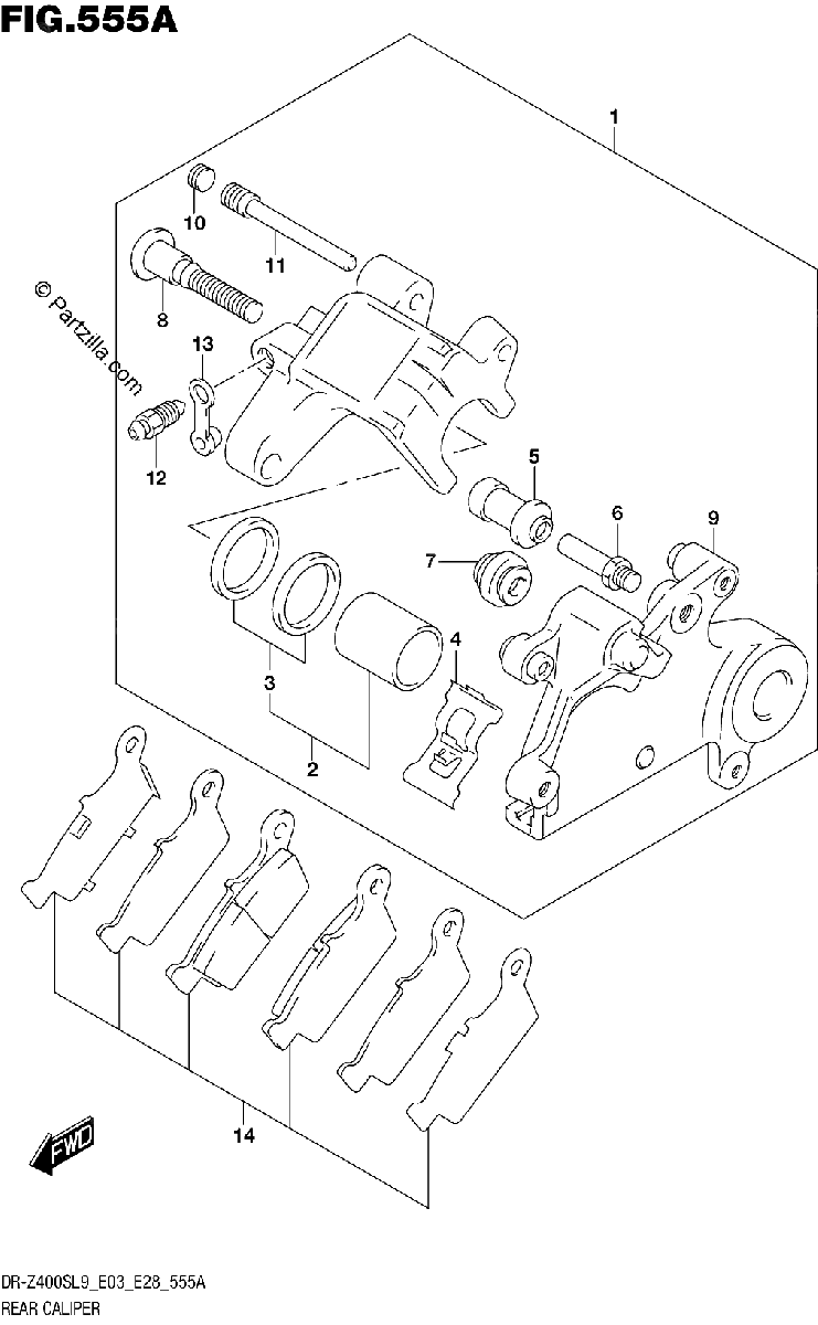 Diagrama de 555A REAR CALIPER