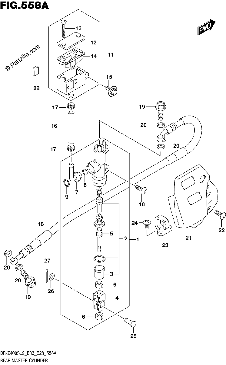Diagrama de 558A REAR MASTER CYLINDER