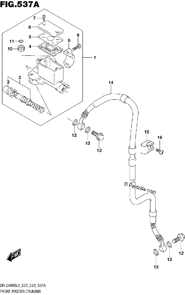 Diagrama de FRONT MASTER CYLINDER