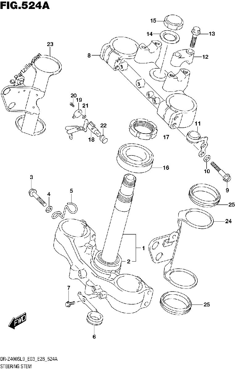 Diagrama de STEERING STEM