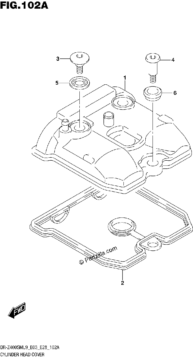 Diagrama de 102A CYLINDER HEAD COVER