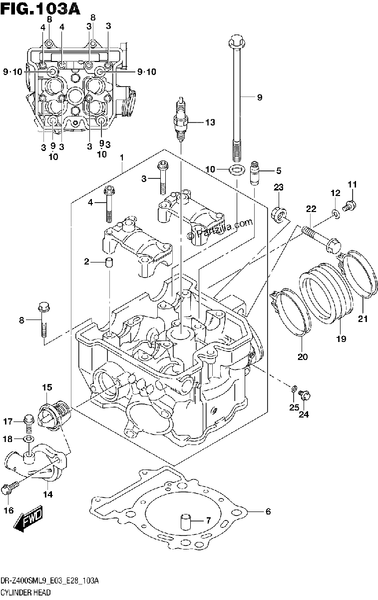 Diagrama de 103A CYLINDER HEAD