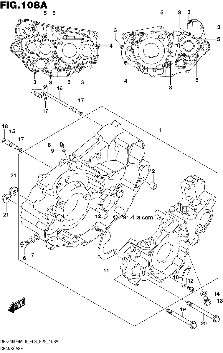 Diagrama de 108A CRANKCASE