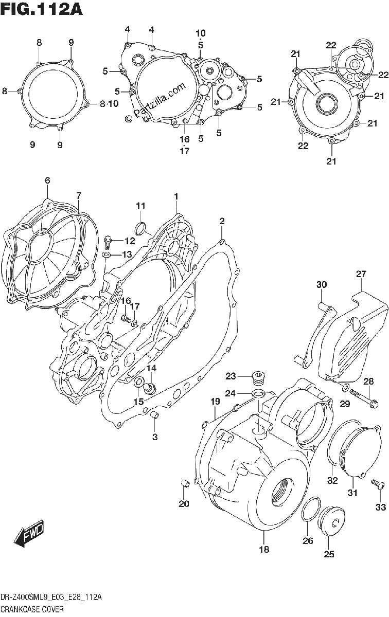 Diagrama de 112A CRANKCASE COVER