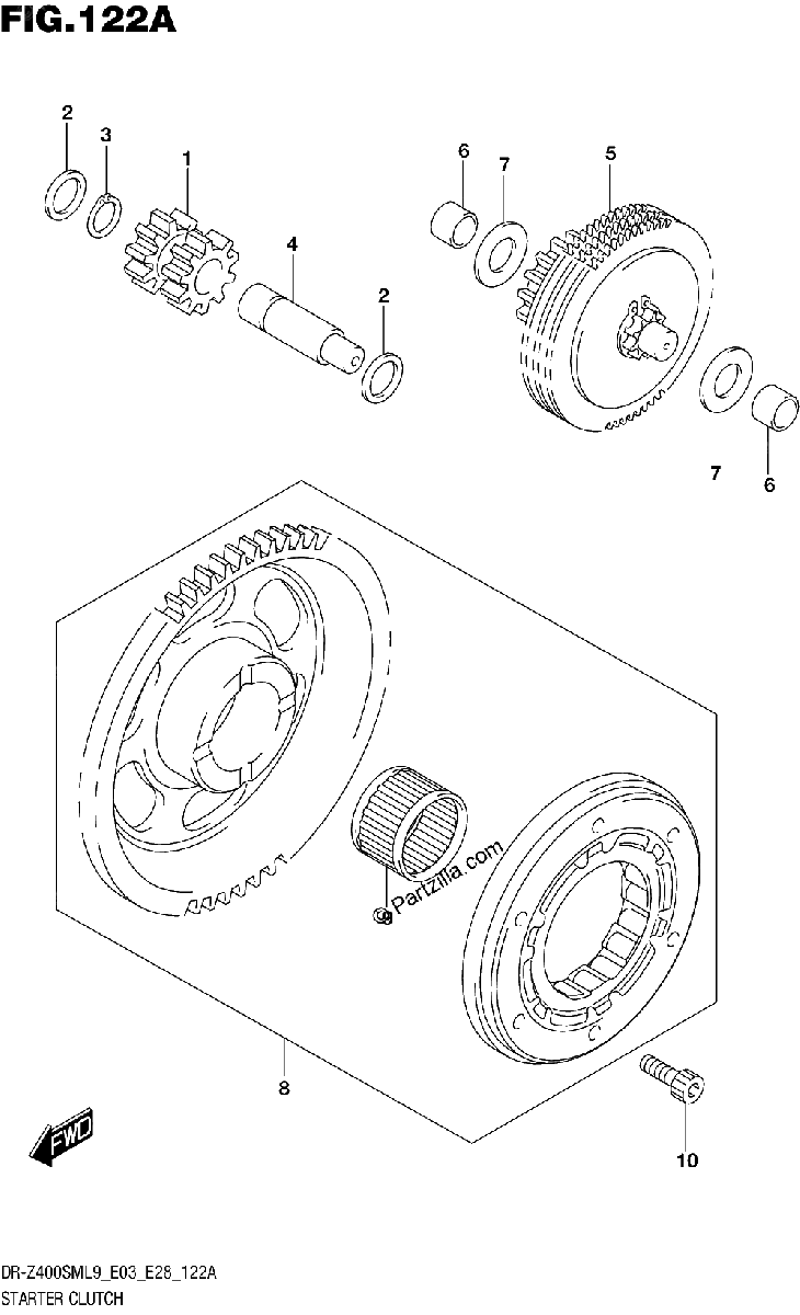 Diagrama de 122A STARTER CLUTCH