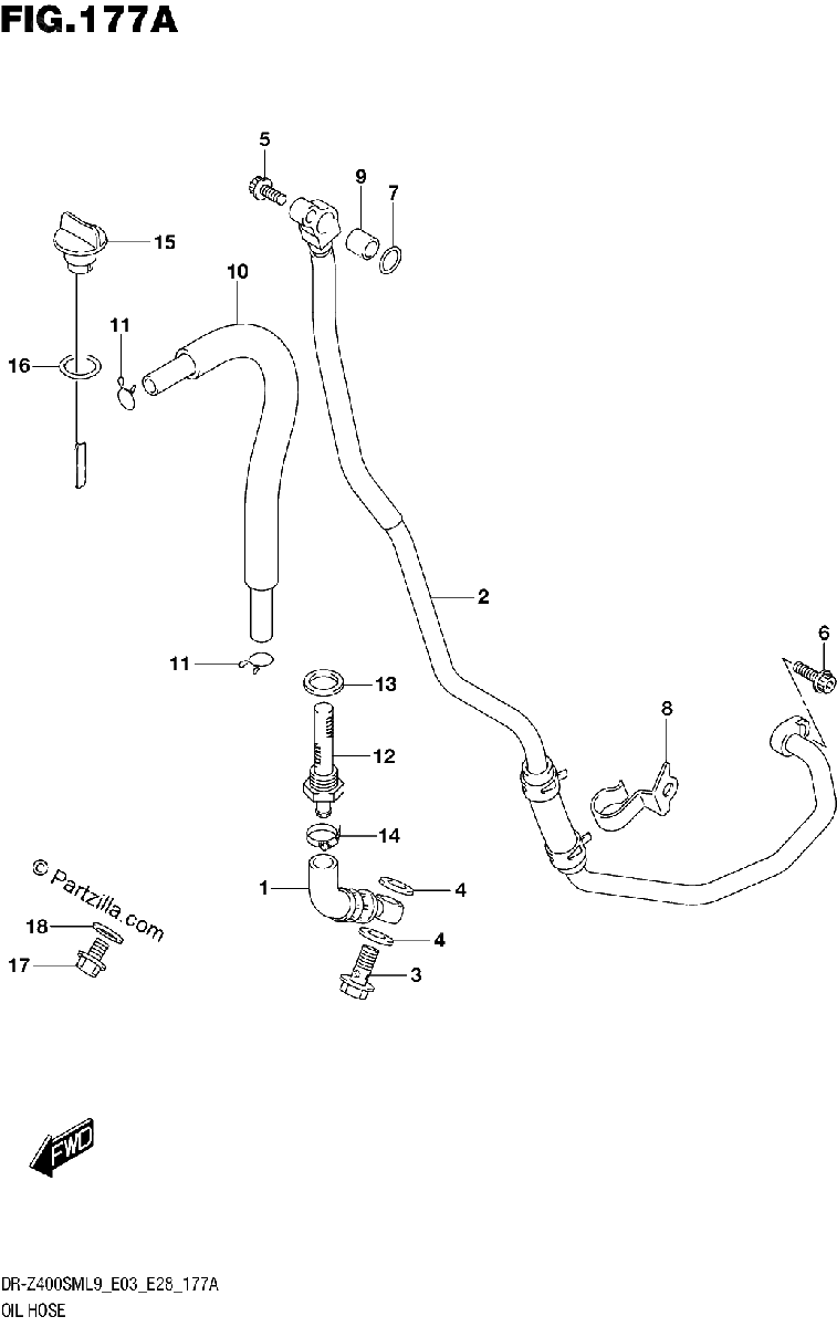 Diagrama de 177A OIL HOSE