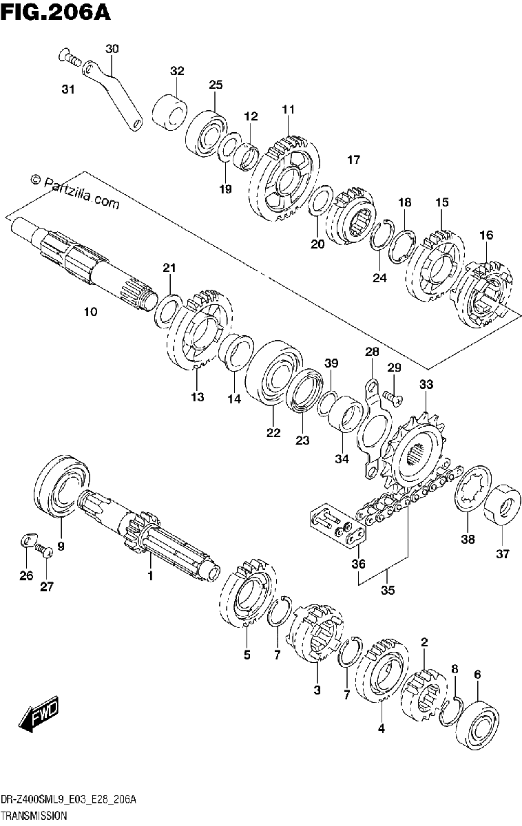 Diagrama de 206A TRANSMISSION