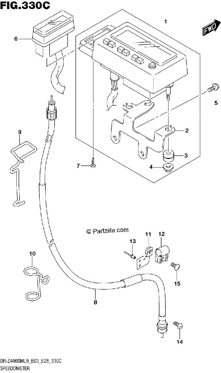 Diagrama de 330C SPEEDOMETER DR Z400SML9 E33