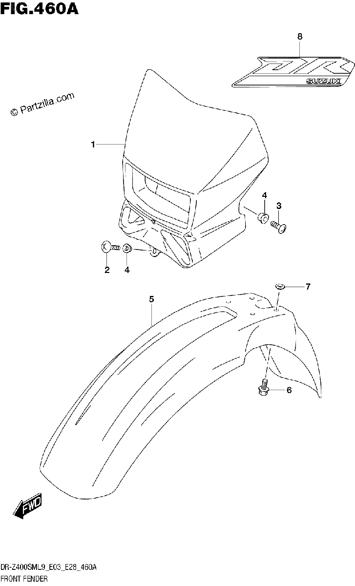 Diagrama de 460A FRONT FENDER