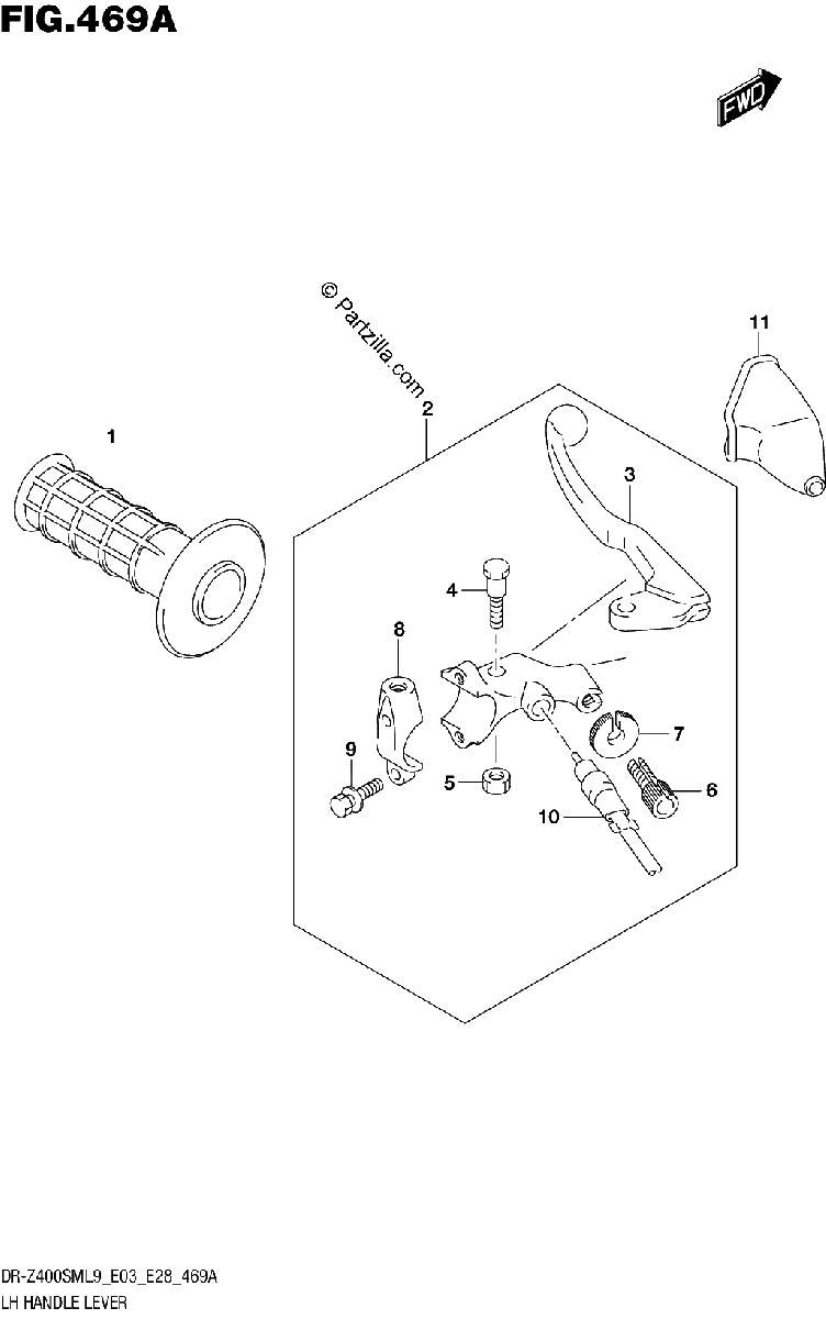 Diagrama de 469A LH HANDLE LEVER