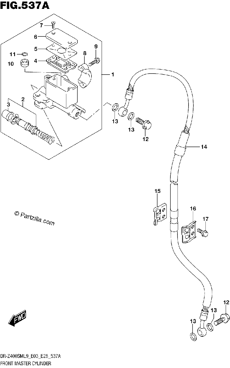 Diagrama de 537A FRONT MASTER CYLINDER