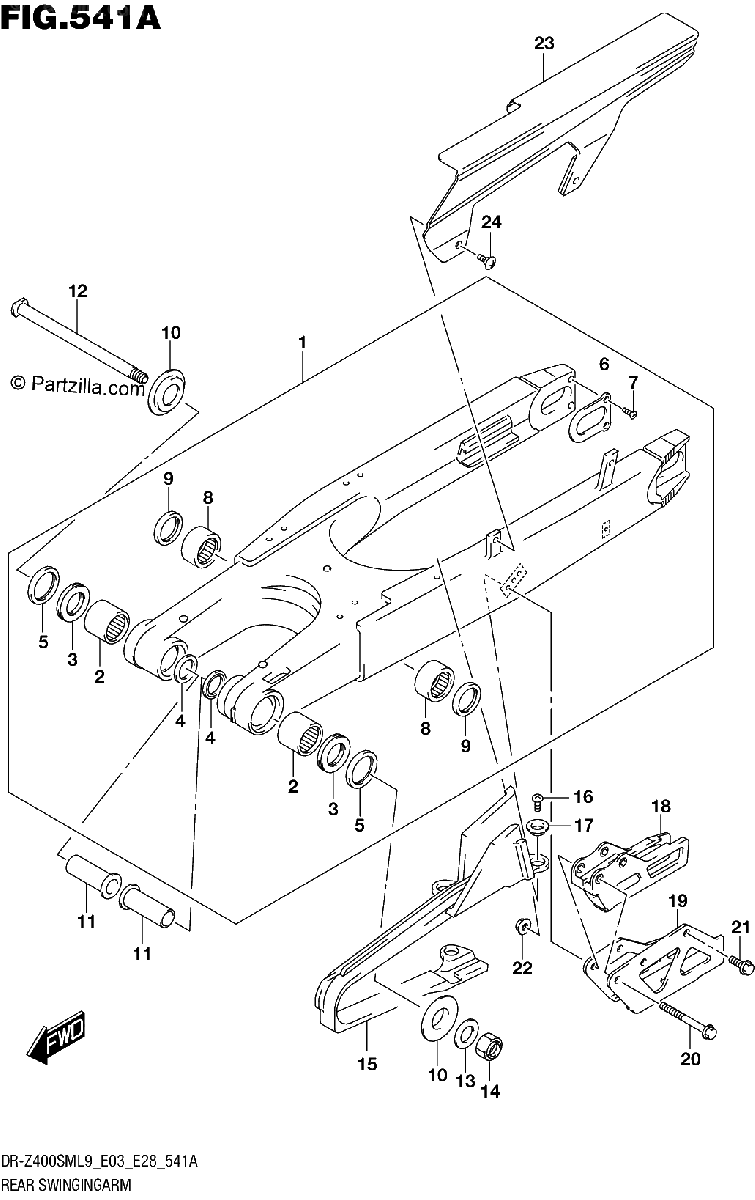 Diagrama de 541A REAR SWINGINGARM