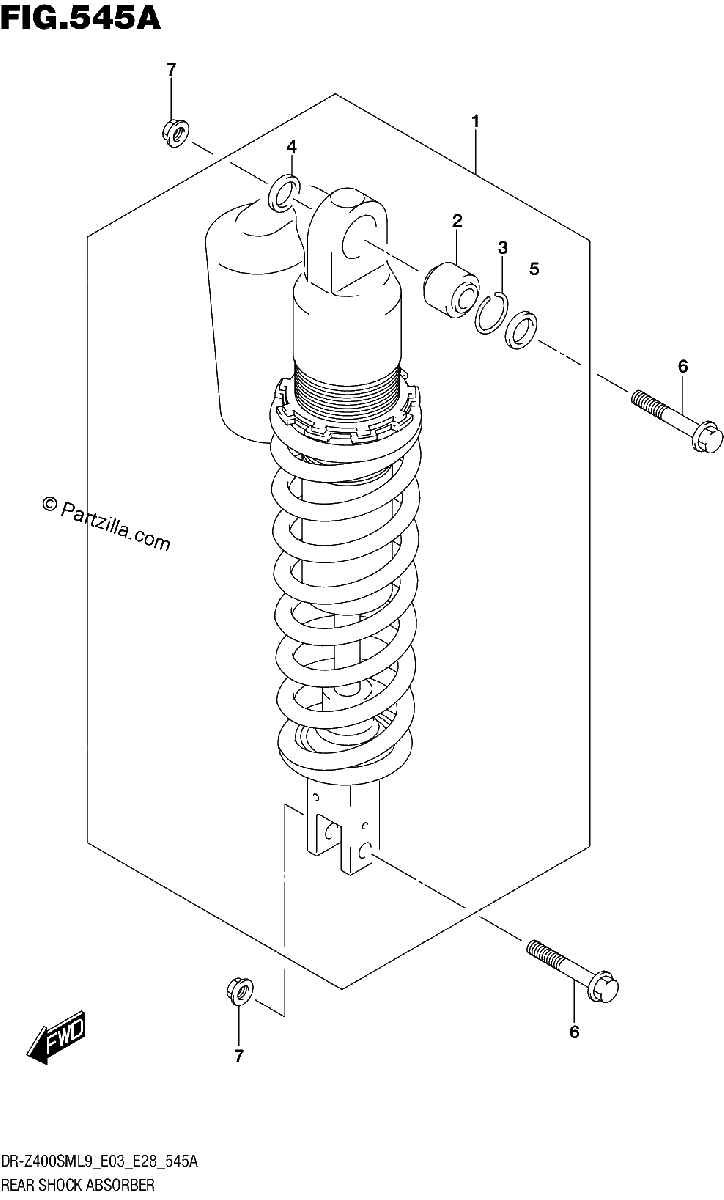 Diagrama de 545A REAR SHOCK ABSORBER