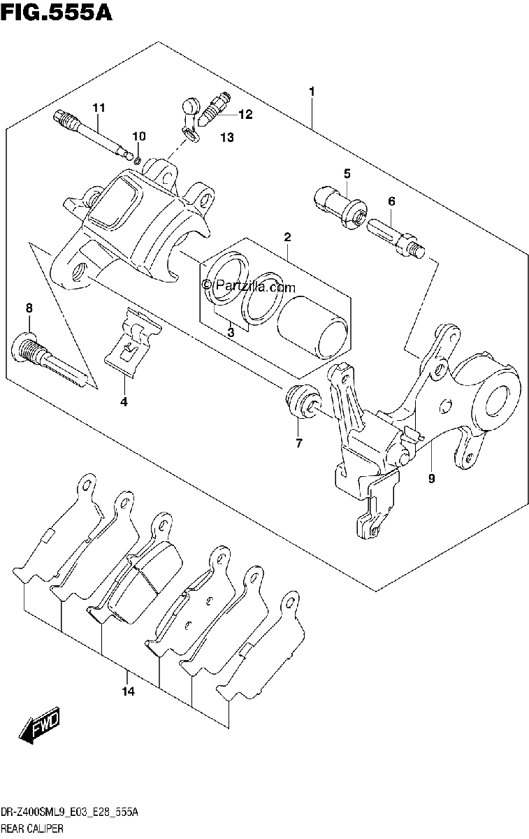 Diagrama de 555A REAR CALIPER