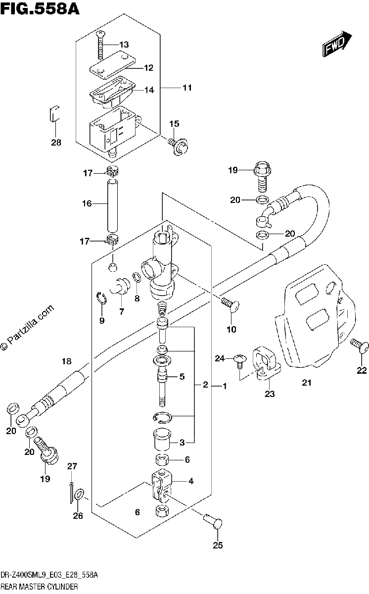 Diagrama de 558A REAR MASTER CYLINDER