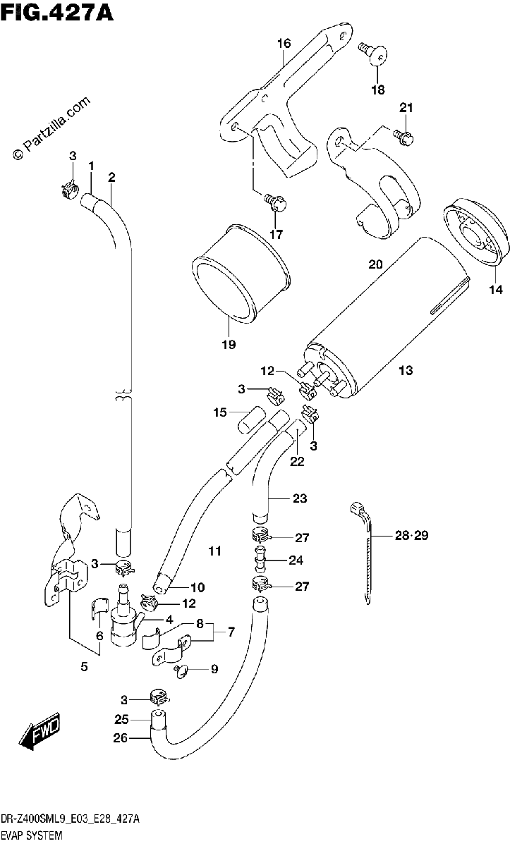 Diagrama de EVAP SYSTEM DR Z400SML9 E33