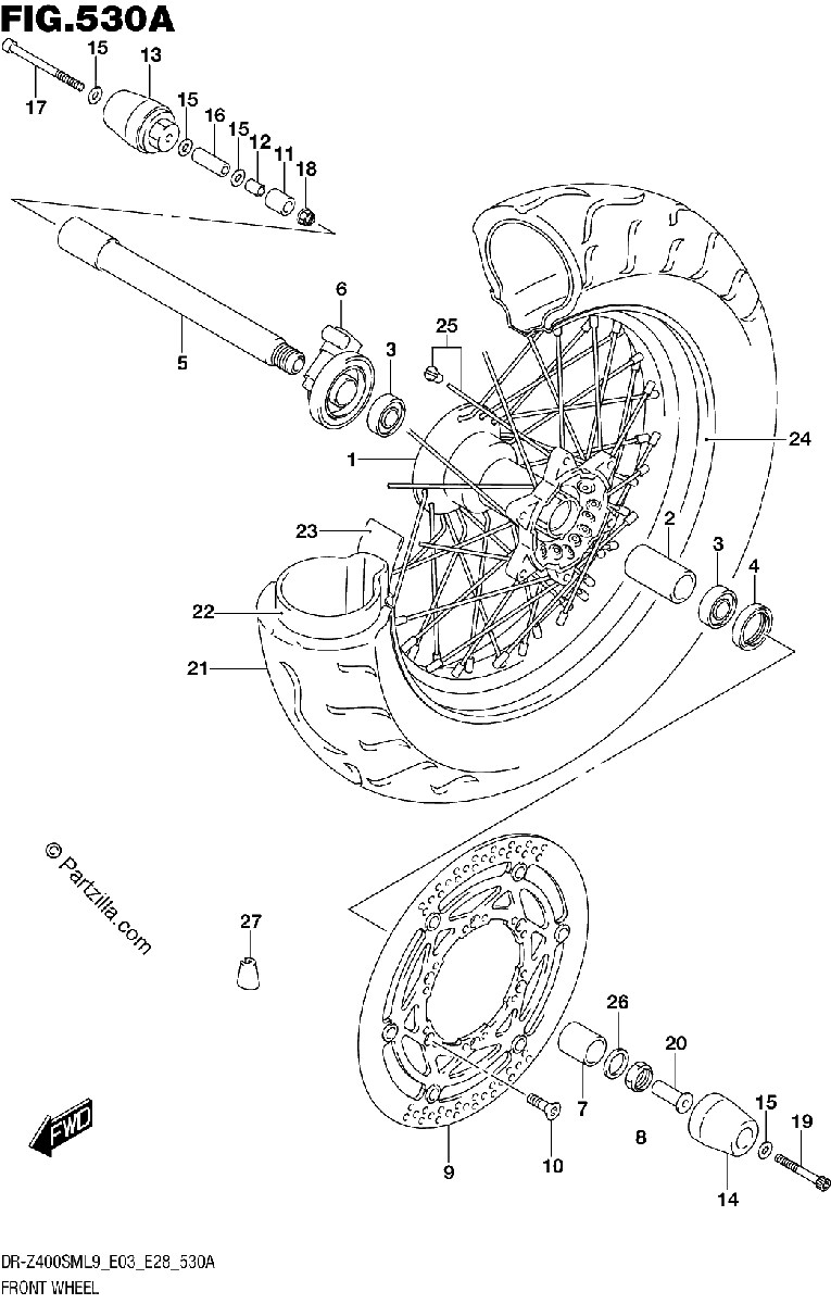 Diagrama de FRONT WHEEL