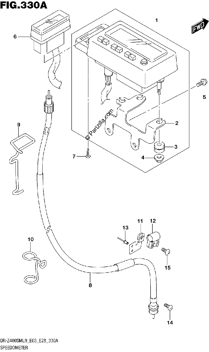 Diagrama de SPEEDOMETER DR Z400SML9 E03