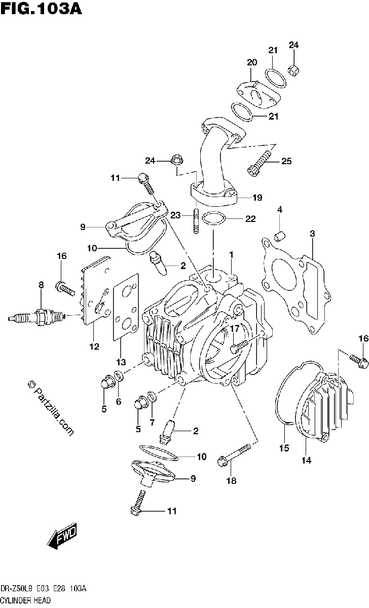Diagrama de 103A CYLINDER HEAD