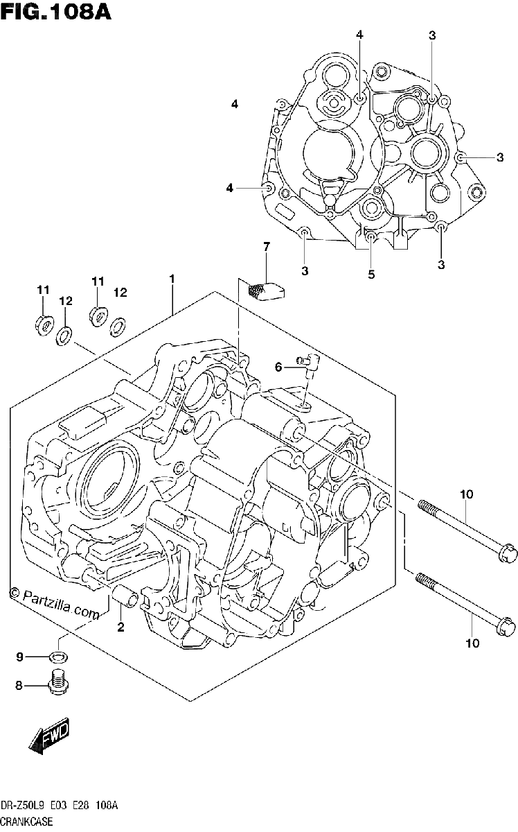 Diagrama de 108A CRANKCASE